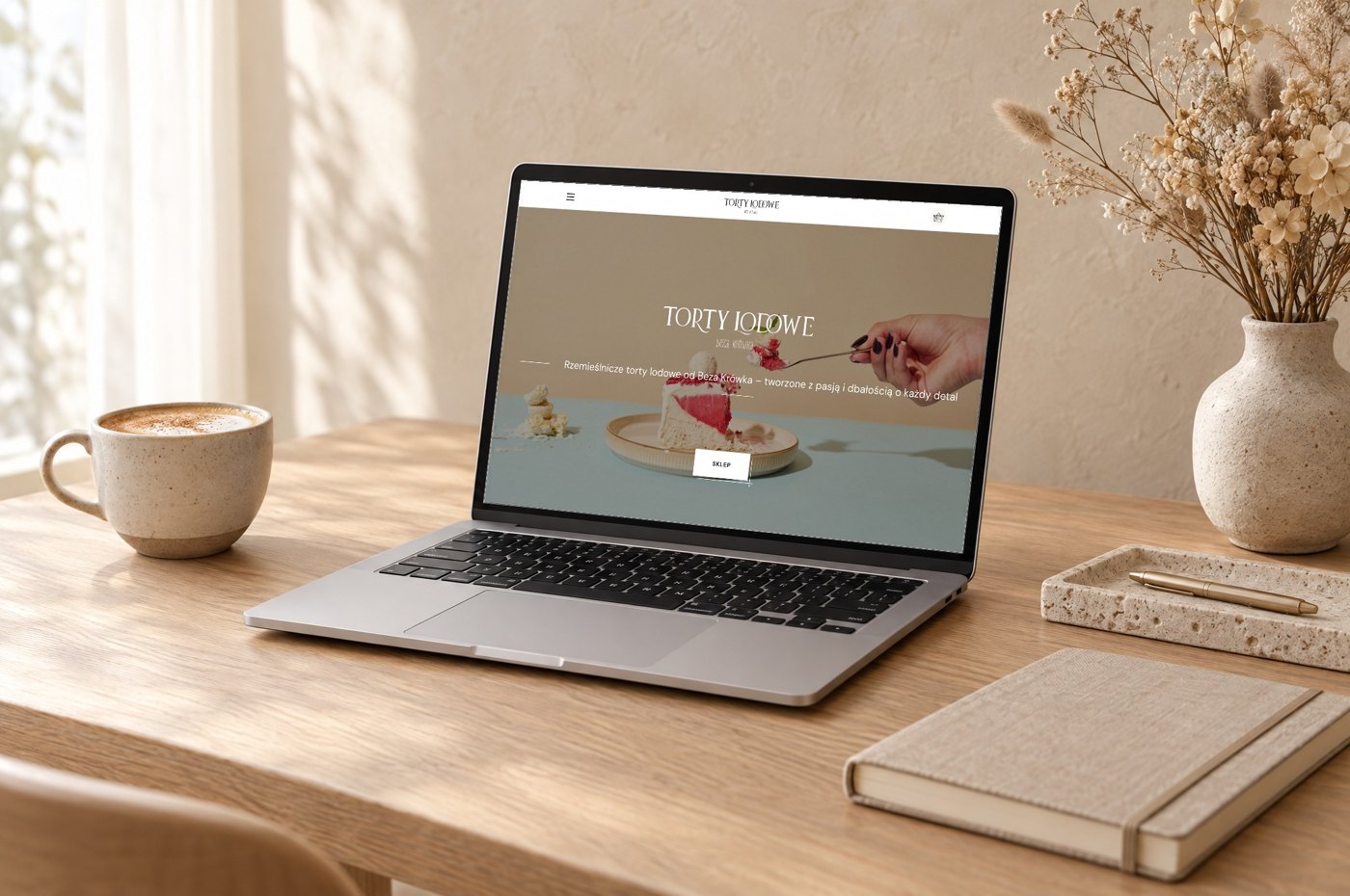 Sklep tortylodowe.com na laptopie