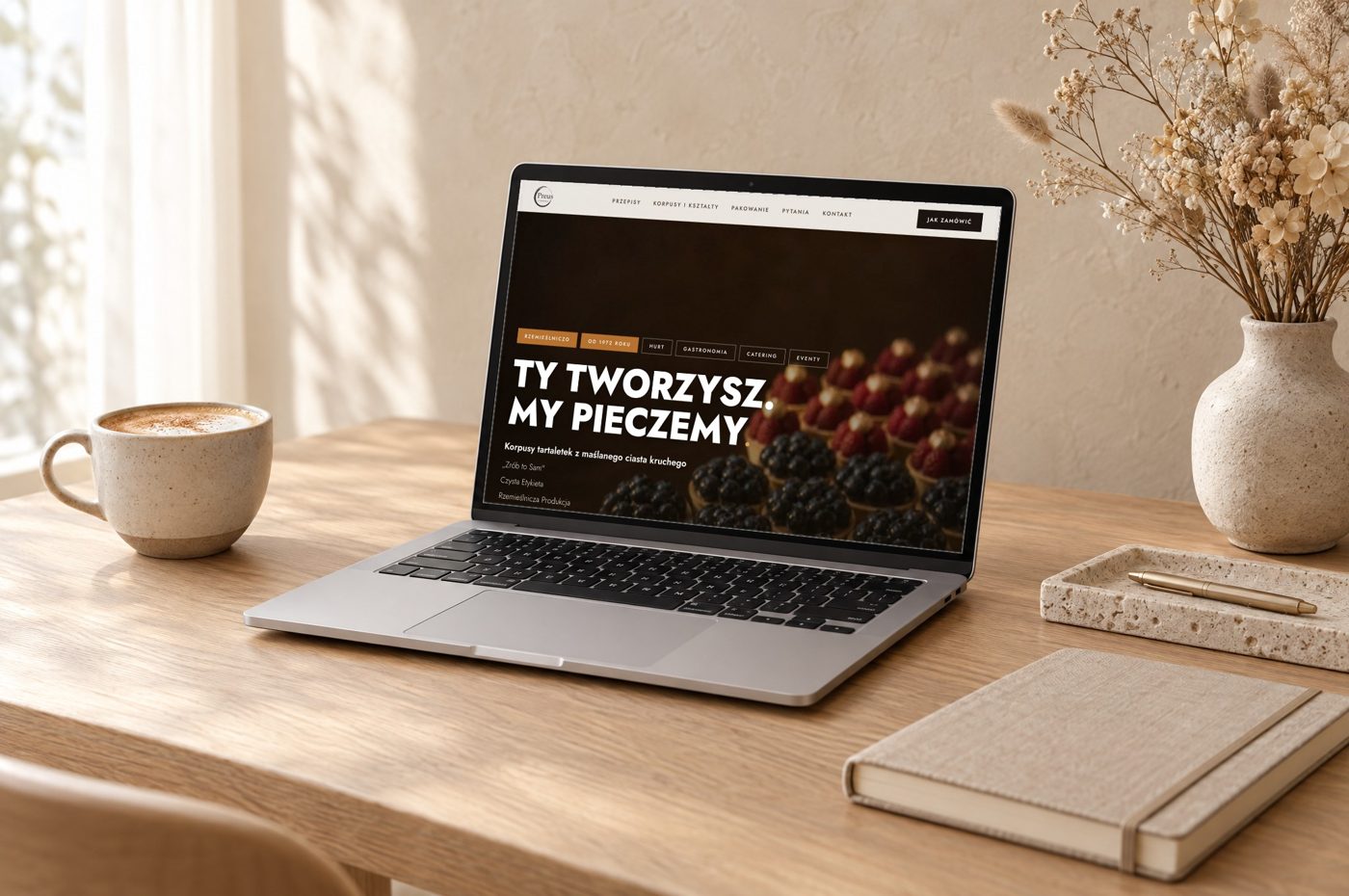 Strona cukierniapreus.pl na laptopie